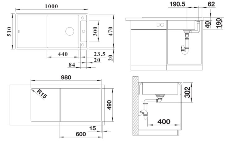 Кухонная мойка Blanco Axia III XL 6 S Silgranit, белый, доска стекло, c кл.-авт. InFino, 523514
