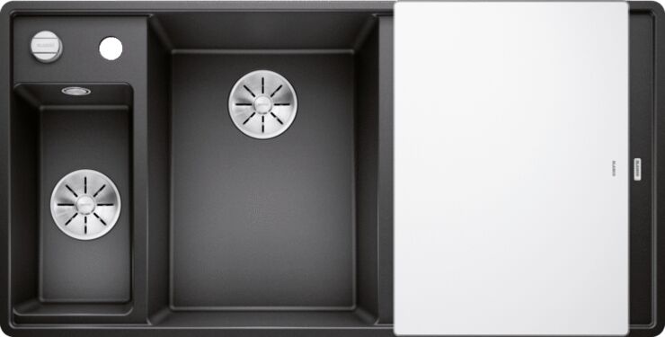 Кухонная мойка Blanco Axia III 6 S-F (чаша слева) Silgranit, антрацит, доска стекло, c кл.-авт. InFino, 524669