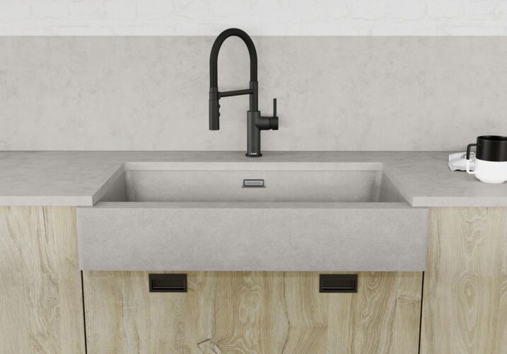 Кухонная мойка Blanco Vintera XL 9-UF Silgranit, стиль бетон, 526109