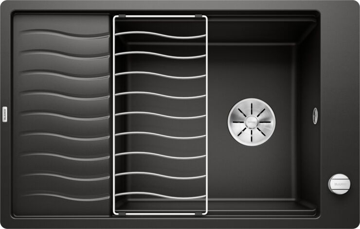 Кухонная мойка Blanco Elon XL 6 S-F Silgranit, черный, с клапаном-автоматом InFino, 525884